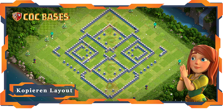 COC Basen Mauern Clash of Clans RH14 Anti 3 Stern Basis