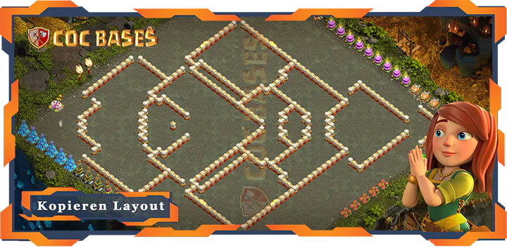 COC Basen Mauern Clash of Clans RH16 Hybrid Basen