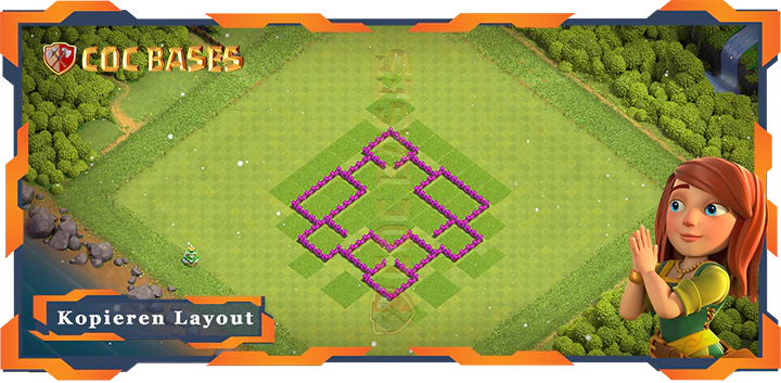 COC Basen Mauern Clash of Clans RH6 Anti 2 Stern Basis