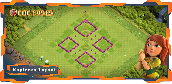 COC Basen Mauern Clash of Clans RH6 Anti 3 Stern Basis