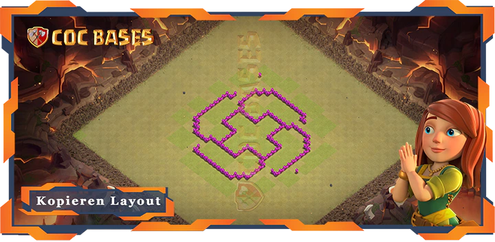 COC Basen Mauern Clash of Clans RH6 Krieg Basis - CkL (Clan Krieg Liga) Basen
