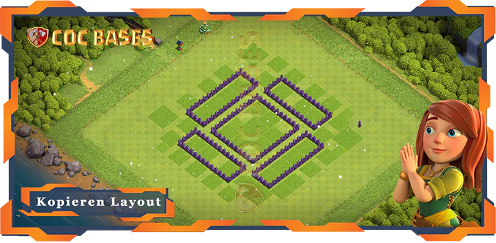 COC Basen Mauern Clash of Clans RH7 Anti 2 Stern Basis