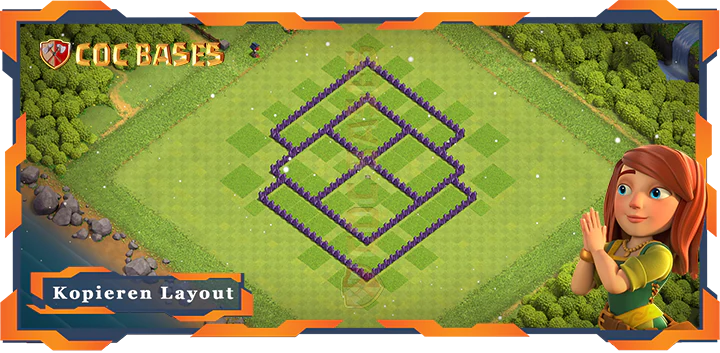 COC Basen Mauern Clash of Clans RH7 Anti 3 Stern Basis