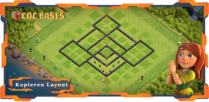 COC Basen Mauern Clash of Clans RH8 Anti 3 Stern Basis