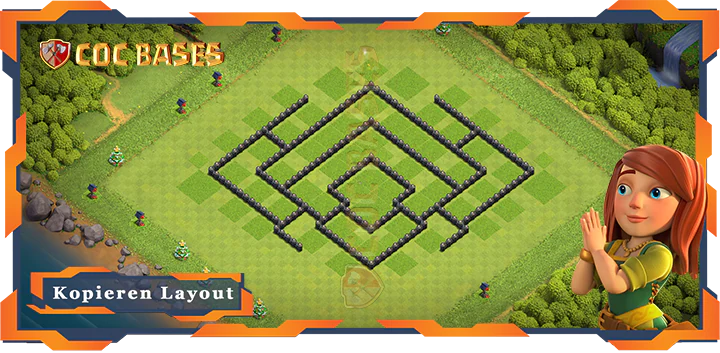 COC Basen Mauern Clash of Clans RH8 Hybrid Basis