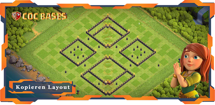 COC Basen Mauern Clash of Clans RH9 Anti 2 Stern Basis