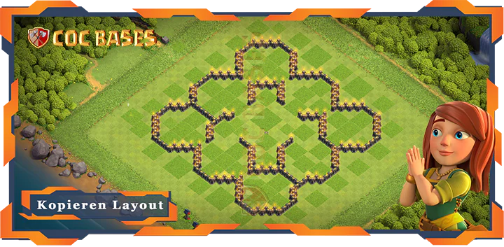 COC Basen Mauern Clash of Clans RH9 Anti 3 Stern Basis