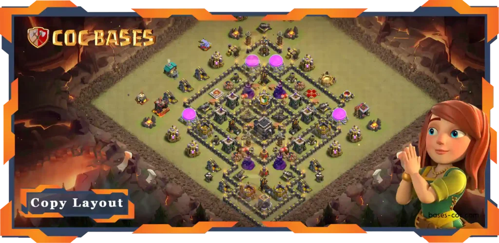Top Anti 3 Star Base TH9 Max Level with Link, WarCWL, Anti Everything Layout - Clash of Clans (124)