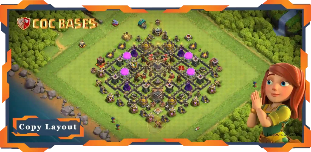 Top Base TH9 Max Level with Link, Farming Layout - Clash of Clans (62)