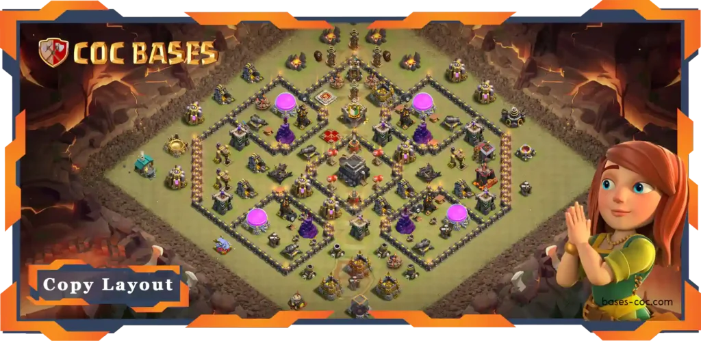 Top Base TH9 Max Level with Link, WarCWL, Anti 3 Star, Anti Everything Layout - Clash of Clans (127)