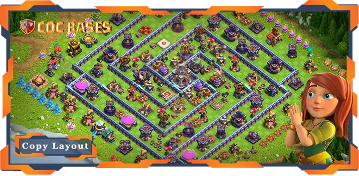 Top Defence Base TH15 with Link, Hybrid, Defence Layout - Clash of Clans (116)