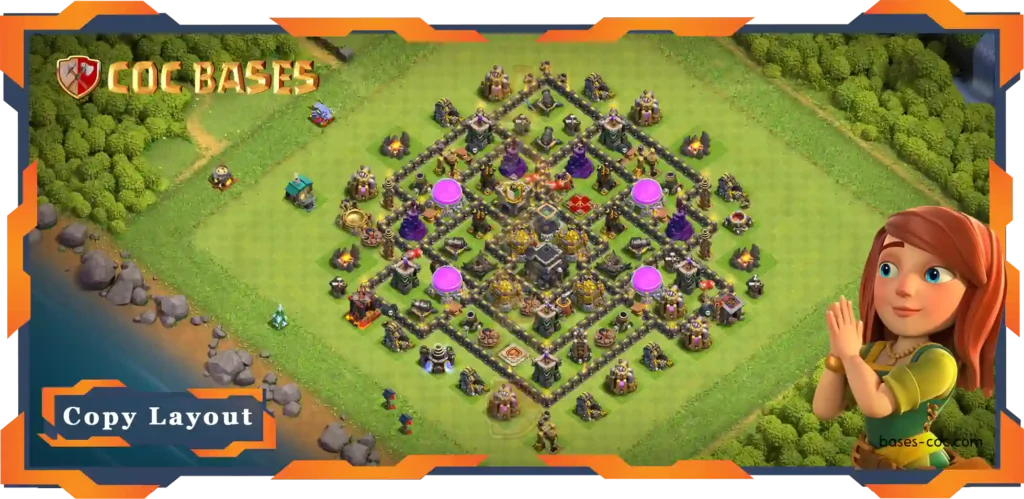 Top Farming Base TH9 Max Level with Link, Anti Everything Layout - Clash of Clans (120)