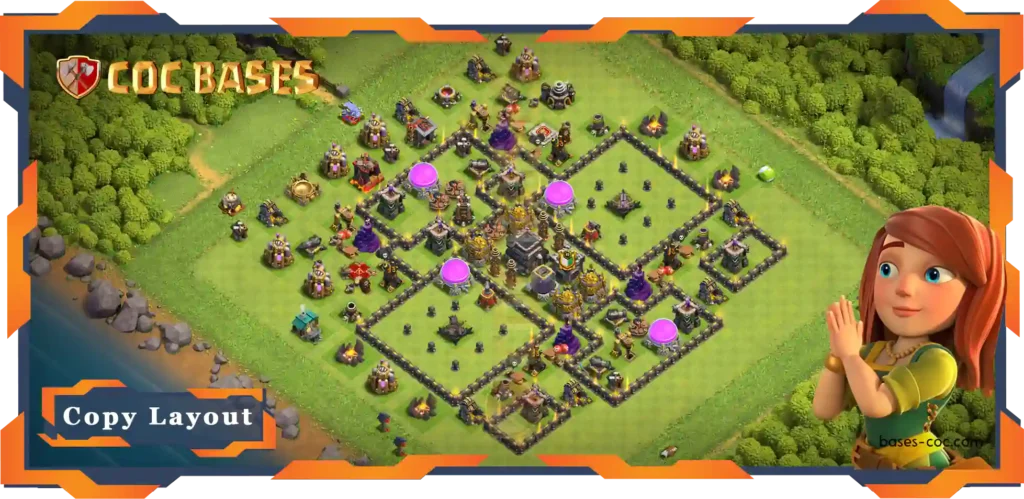 Top Farming Base TH9 with Link, Anti 2 Star, Anti Everything Layout - Clash of Clans (94)