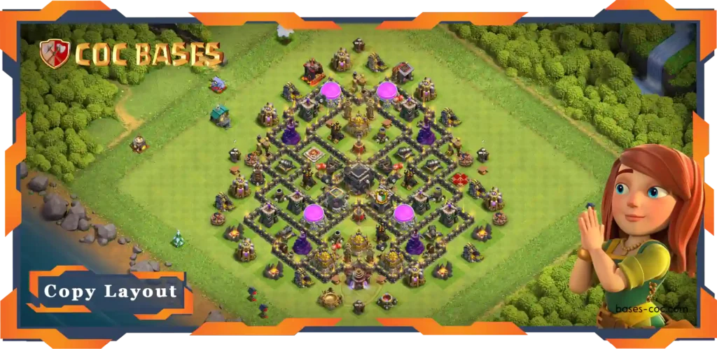 Top Farming Base TH9 with Link, Anti Air Dragon, Anti 3 Star Layout - Clash of Clans (116)