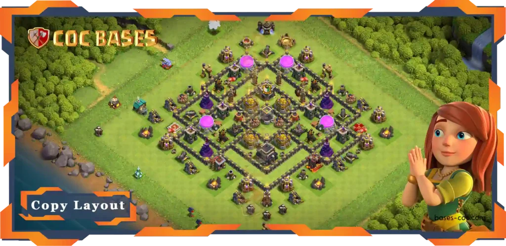 Top Farming Base TH9 with Link, Anti Everything Layout - Clash of Clans (112)