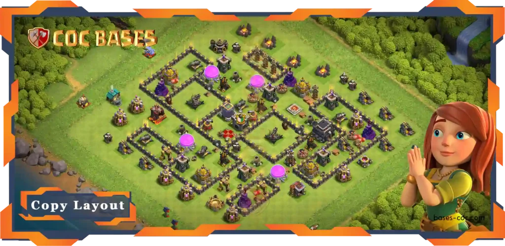 Top Farming Base TH9 with Link, Anti Everything Layout - Clash of Clans (61)