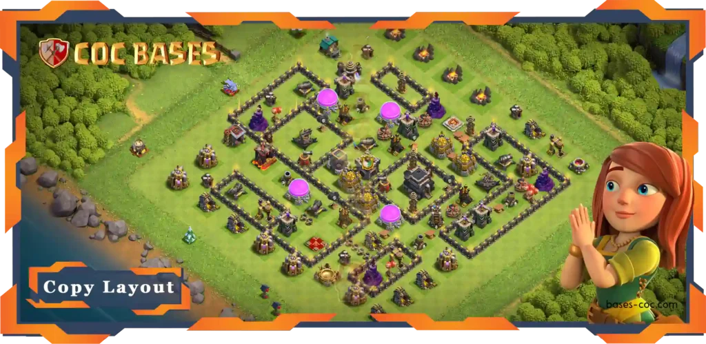 Top Farming Base TH9 with Link, Hybrid, Anti Everything Layout - Clash of Clans (114)