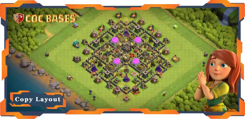 Top Farming Base TH9 with Link, Hybrid, Anti Everything Layout - Clash of Clans (134)