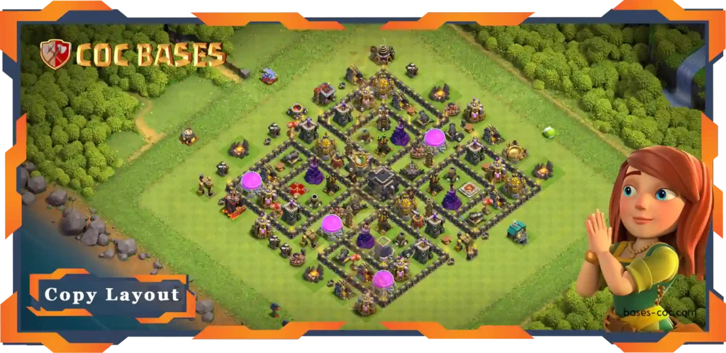 Top Farming Base TH9 with Link, Hybrid, Anti Everything Layout - Clash of Clans (89)
