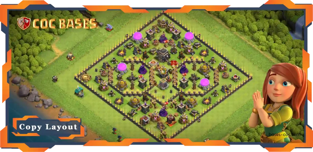 Top Farming TH9 with Link, Hybrid, Anti Everything Layout - Clash of Clans (80)