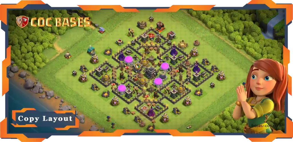 Top Hybrid Base TH9 with Link, Anti Air Dragon Layout - Clash of Clans (64)