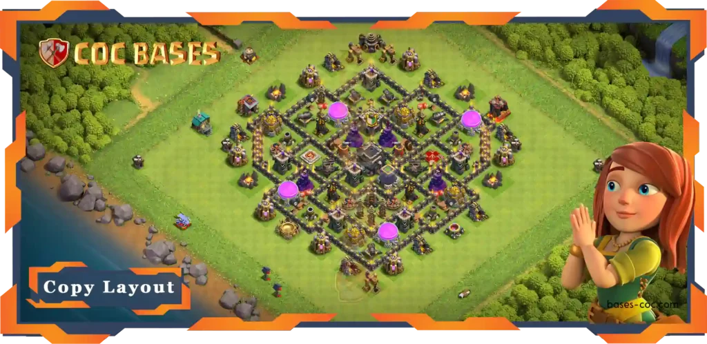 Top Hybrid Base TH9 with Link, Anti Everything Layout - Clash of Clans (68)