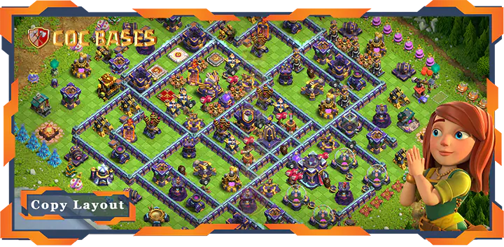Top Trophy Base TH15 with Link, Defence Layout - Clash of Clans (143)