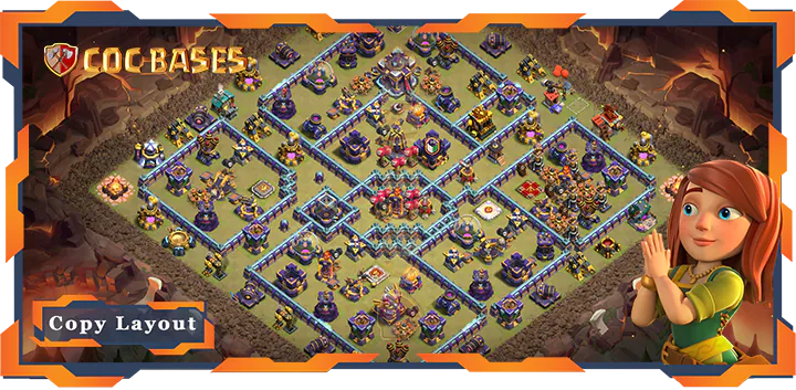 Top War Base TH15 with Link, Hybrid, Anti Everything Layout - Clash of Clans (145)