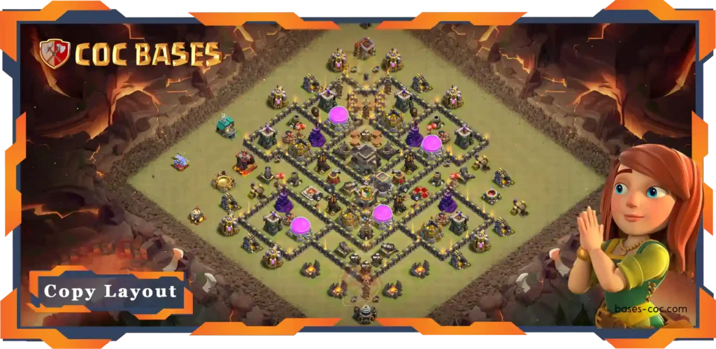 Top War Base TH9 Max Level with Link, Anti 2 Star, Anti Everything Layout - Clash of Clans (130)
