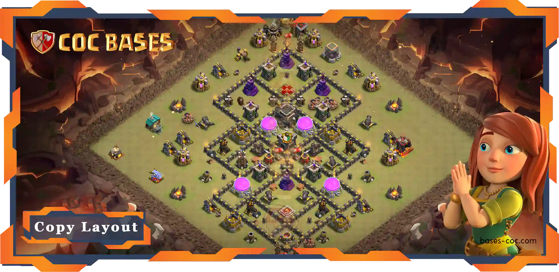 Top War Base TH9 with Link, Anti 3 Star, Anti Everything Layout - Clash of Clans (136)