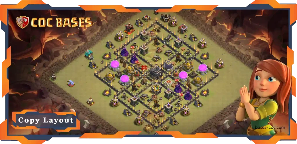 Top War Base TH9 with Link, Anti 3 Star, Anti Everything Layout - Clash of Clans (74)