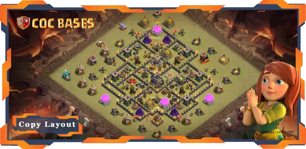 Top War Base TH9 with Link, Anti Everything Layout - Clash of Clans (91)