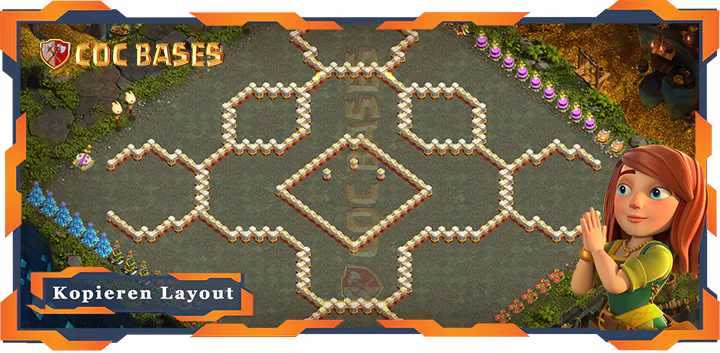 COC Basen Mauern Clash of Clans RH16 Anti 2 Stern Basen
