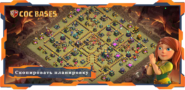 Топ Военная База ТХ14 с Ссылкa, Защита, Анти Все Планировка - Clash of Clans (102)