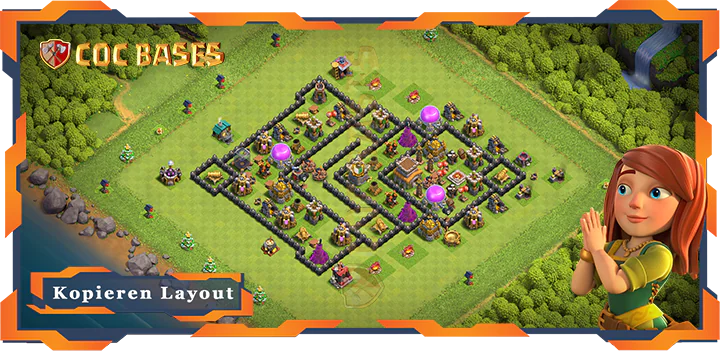 Beste Anti Trophäe Basis RH8 mit Link, Anti Luft Elektro Drache, Verteidigung Layout - Clash of Clans (59)