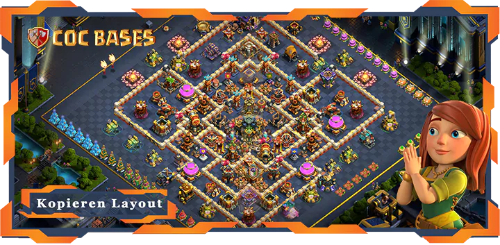 Beste Basis RH17 met Link, Anti 2 Stern, Legenden-Liga layout - Clash of Clans (97)