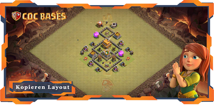 Beste Basis RH4 Max. Level mit Link, KriegCKL Layout - Clash of Clans (30)