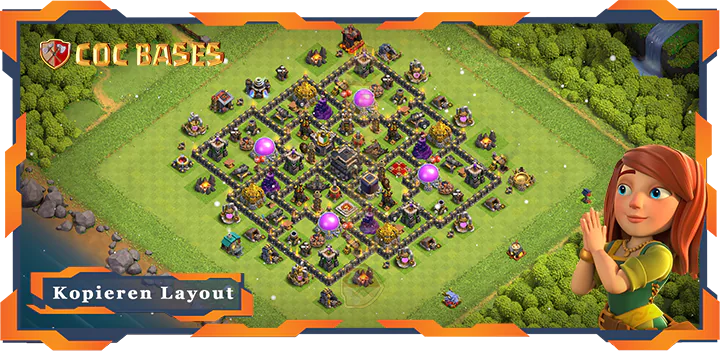 Beste Basis RH9 mit Link, Anti Luft, Anti 2 Sterne, Anti 3 Sterne, Hybrid, Anti Loot Layout - Clash of Clans (05)