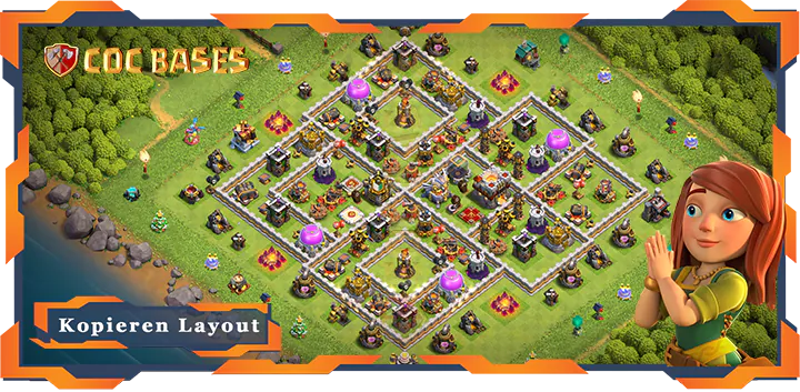 Beste Farmen Basis RH11 mit Link, Hybrid, Anti 3 Sterne Layout - Clash of Clans (56)