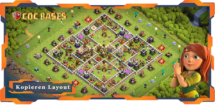 Beste Farmen Basis RH11 mit Link, Hybrid, Anti Alles Layout - Clash of Clans (18)