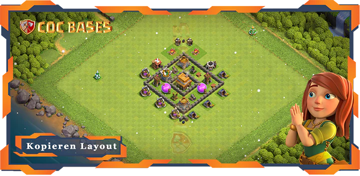 Beste Farmen Basis RH4 Max. Level mit Link, Hybrid, Anti Alles Layout - Clash of Clans (23)