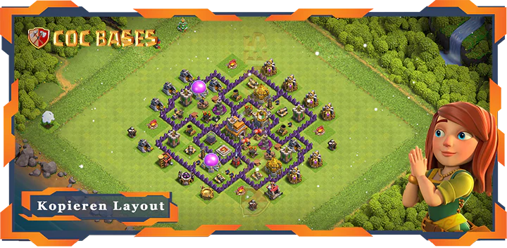 Beste Farmen Basis RH7 Max. Level mit Link, Anti Alles, Anti 3 Sterne Layout - Clash of Clans (51)