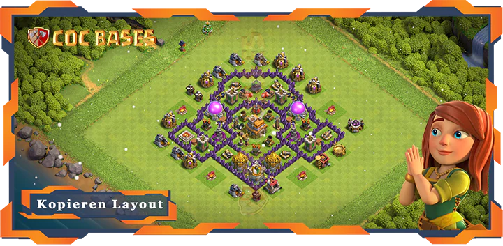 Beste Farmen Basis RH7 mit Link, Hybrid Layout - Clash of Clans (24)