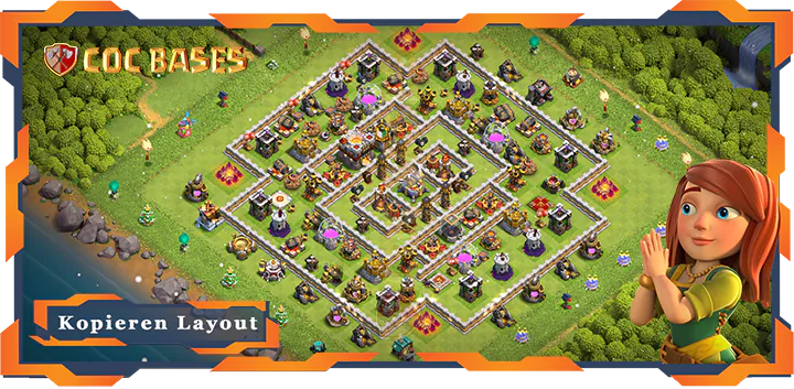 Beste Hybrid Basis RH11 mit Link, Anti Alles, Verteidigung Layout - Clash of Clans (10)
