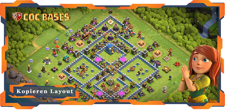 Beste Hybrid Basis RH12 mit Link, Anti 3 Stern, Anti Luft Layout - Clash of Clans (01)