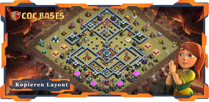 Beste Krieg Basis RH13 met Link, Anti 3 Sterne, Anti Luft / Elektro Drache, Krieg/CKL Layout - Clash of Clans (31)