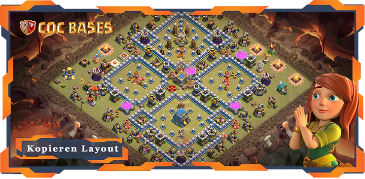Beste Krieg Basis RH12 Max Level mit Link, KriegCKL, Anti Alles Layout - Clash of Clans (52)