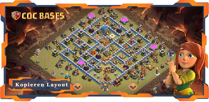Beste Krieg Basis RH12 Max. Level met Link, Anti Alles, Krieg/CKL Layout - Clash of Clans (29)