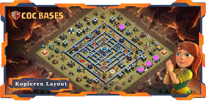 Beste Krieg Basis RH13 mit Link, Anti 2 Stern, KriegCKL, Anti Alles Layout - Clash of Clans (48)