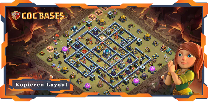 Beste Krieg Basis RH13 mit Link, Anti 2 Stern, KriegCKL, Anti Alles Layout - Clash of Clans (60)